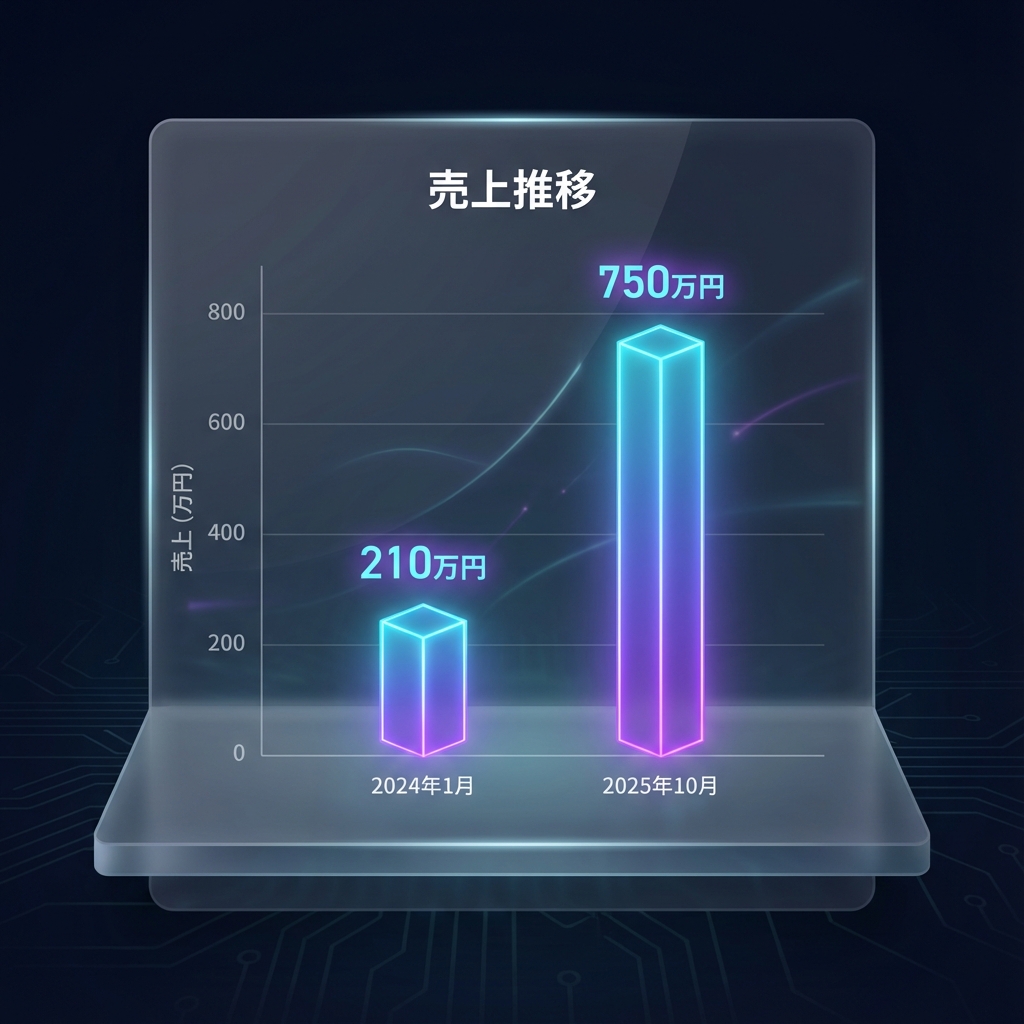 2024年1月と2025年10月の売上比較